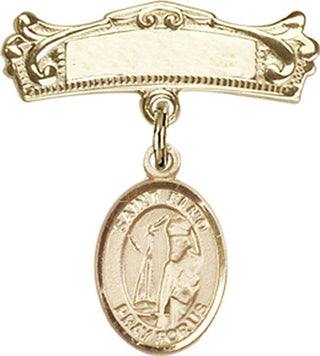 14kt Gold Badge Pin St. Elmo Baby Badge - Engravable