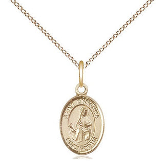 14kt Gold Saint Dymphna Medal Engraved Catholic Saint Jewelry