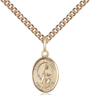 14kt Gold Saint Dymphna Medal Engraved Catholic Saint Jewelry