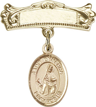 14kt Gold Filled Badge Pin St. Dymphna Baby Badge - Engravable