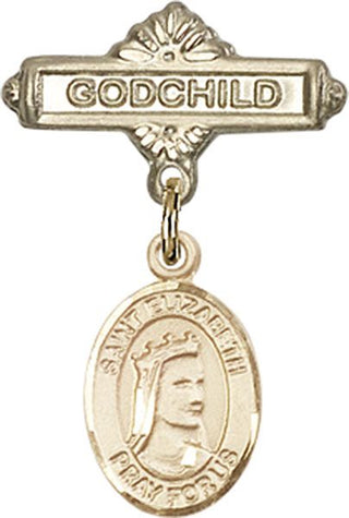 14kt Gold Filled Godchild St. Elizabeth of Hungary Baby Badge - Engravable