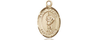 14kt Gold Saint Florian Medal Engraved Catholic Saint Jewelry