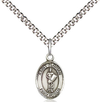 Pewter Saint Florian Medal Religious and Catholic Jewelry Engraved Catholic Saint Jewelry