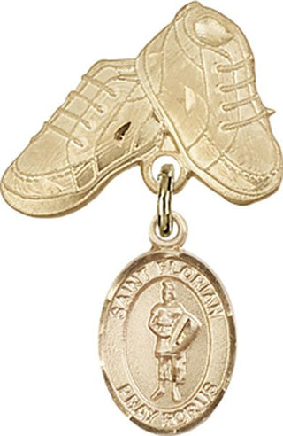 14kt Gold Filled Baby Boots St. Florian Baby Badge - Engravable