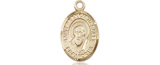 14kt Gold Saint Francis de Sales Medal Engraved Catholic Saint Jewelry