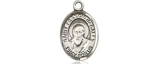Pewter Saint Francis de Sales Medal Engraved Catholic Saint Jewelry