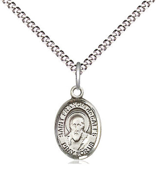 Pewter Saint Francis de Sales Medal Religious and Catholic Jewelry Engraved Catholic Saint Jewelry