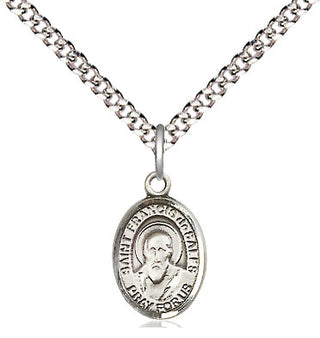 Pewter Saint Francis de Sales Medal Religious and Catholic Jewelry Engraved Catholic Saint Jewelry