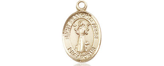 14kt Gold Filled Saint Francis of Assisi Medal Engraved Catholic Saint Jewelry