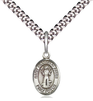 Pewter Saint Francis of Assisi Medal Religious and Catholic Jewelry Engraved Catholic Saint Jewelry