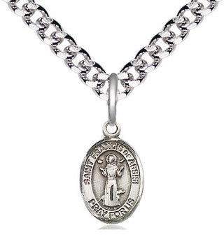 Pewter Saint Francis of Assisi Medal Religious and Catholic Jewelry Engraved Catholic Saint Jewelry