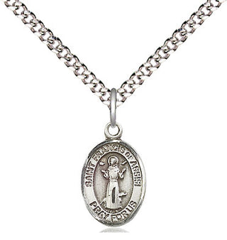 Pewter Saint Francis of Assisi Medal Religious and Catholic Jewelry Engraved Catholic Saint Jewelry