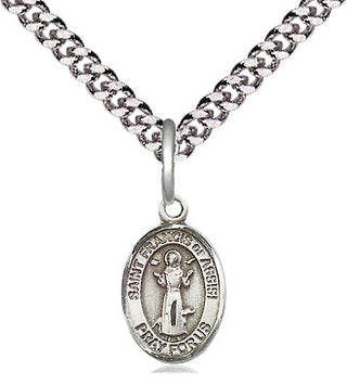 Pewter Saint Francis of Assisi Medal Religious and Catholic Jewelry Engraved Catholic Saint Jewelry