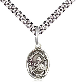 Pewter Saint Francis Xavier Medal Religious and Catholic Jewelry Engraved Catholic Saint Jewelry