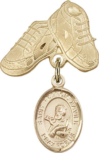 14kt Gold Filled Baby Boots St. Francis Xavier Baby Badge - Engravable