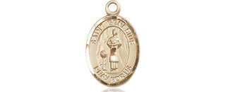 14kt Gold Filled Saint Genesius of Rome Medal Engraved Catholic Saint Jewelry