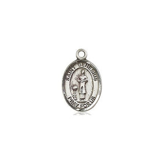 Pewter Saint Genesius of Rome Medal Engraved Catholic Saint Jewelry