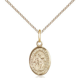 14kt Gold Saint Gabriel the Archangel Medal Engraved Catholic Saint Jewelry