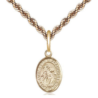 14kt Gold Saint Gabriel the Archangel Medal Engraved Catholic Saint Jewelry