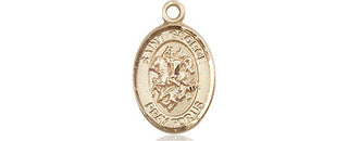 14kt Gold Filled Saint George Medal Engraved Catholic Saint Jewelry