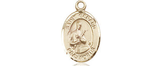 14kt Gold Saint Gerard Majella Medal Engraved Catholic Saint Jewelry