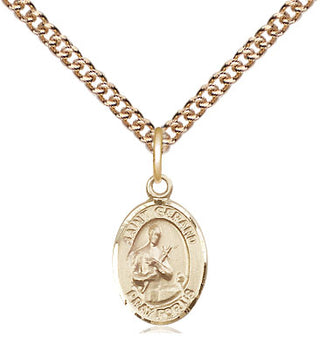 14kt Gold Saint Gerard Majella Medal Engraved Catholic Saint Jewelry