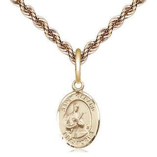 14kt Gold Saint Gerard Majella Medal Engraved Catholic Saint Jewelry