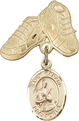 14kt Gold Baby Boots St. Gerard Majella Baby Badge - Engravable