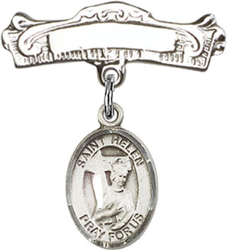 Sterling Silver Badge Pin St. Helen Baby Badge - Engravable