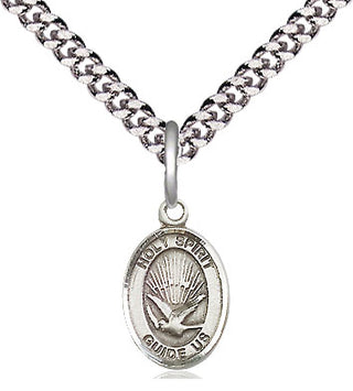Pewter Holy Spirit Medal Religious and Catholic Jewelry Engraved Catholic Saint Jewelry