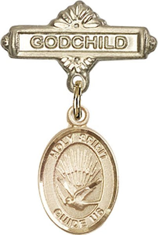 14kt Gold Godchild Holy Spirit Baby Badge - Engravable