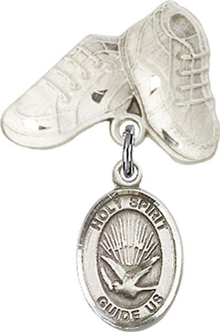 Sterling Silver Baby Boots Holy Spirit Baby Badge - Engravable