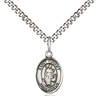 Pewter Saint Hubert of Liege Medal Religious and Catholic Jewelry Engraved Catholic Saint Jewelry