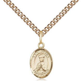 14kt Gold Saint Henry II Medal Engraved Catholic Saint Jewelry