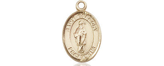 14kt Gold Filled Saint Gregory the Great Medal Engraved Catholic Saint Jewelry