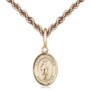 14kt Gold Saint Gregory the Great Medal Engraved Catholic Saint Jewelry