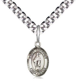Pewter Saint Gregory the Great Medal Religious and Catholic Jewelry Engraved Catholic Saint Jewelry
