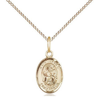 14kt Gold Saint James the Greater Medal Engraved Catholic Saint Jewelry