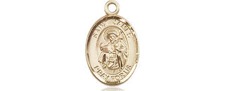 14kt Gold Saint James the Greater Medal Engraved Catholic Saint Jewelry