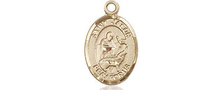 14kt Gold Saint Jason Medal Engraved Catholic Saint Jewelry