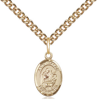 14kt Gold Saint Jason Medal Engraved Catholic Saint Jewelry