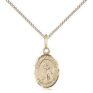 14kt Gold Saint Joan of Arc Medal Engraved Catholic Saint Jewelry