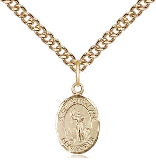 14kt Gold Saint Joan of Arc Medal Engraved Catholic Saint Jewelry