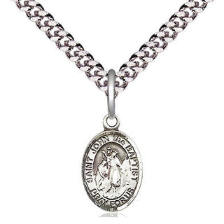 Pewter Saint John the Baptist Medal Religious and Catholic Jewelry Engraved Catholic Saint Jewelry