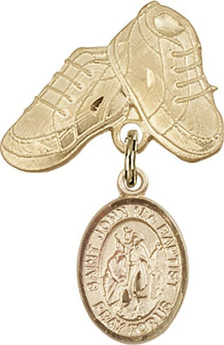 14kt Gold Filled Baby Boots St. John the Baptist Baby Badge - Engravable