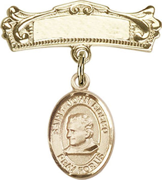 14kt Gold Badge Pin St. John Bosco Baby Badge - Engravable