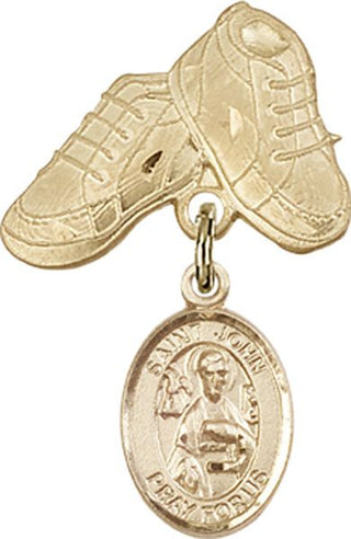 14kt Gold Filled Baby Boots St. John the Apostle Baby Badge - Engravable