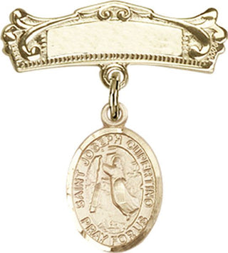14kt Gold Badge Pin St. Joseph of Cupertino Baby Badge - Engravable