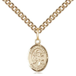 14kt Gold Saint Joseph Medal Engraved Catholic Saint Jewelry