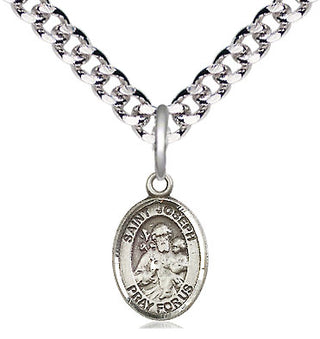 Pewter Saint Joseph Medal Religious and Catholic Jewelry Engraved Catholic Saint Jewelry